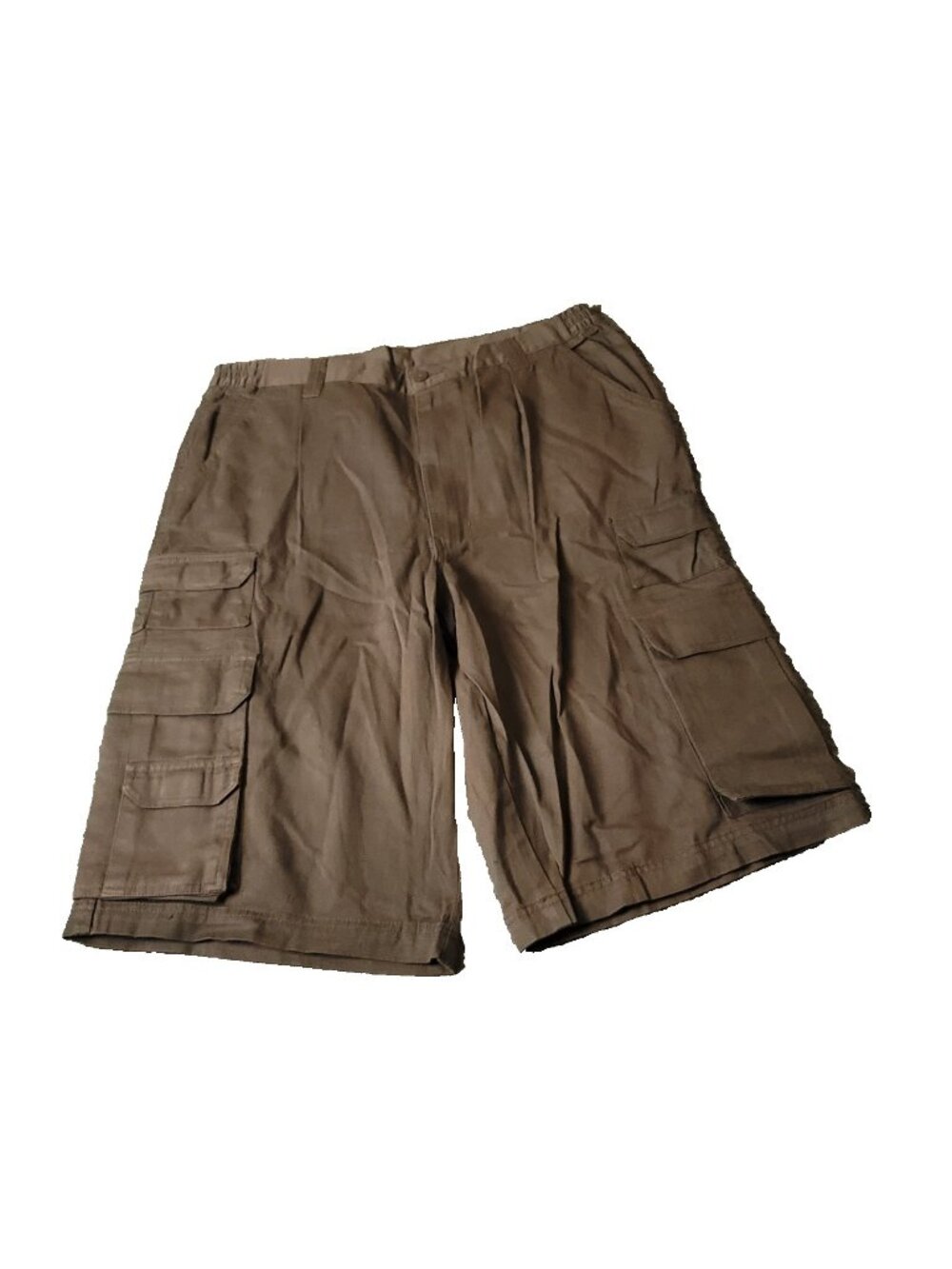Boulder Creek Cargo Shorts Mens 36 Big Tall Brown Khaki Cotton Elastic LL y2K